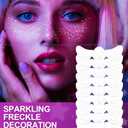2 x Face Glitter Freckles, Silver Tattoo Makeup Patches, Stardust Speckles Sparkle Beauty Waterproof Fake Freckle for Holiday Dance Music Party Makeup - 10 Count