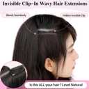 ALXNAN Clip in Hair Extensions for Women,Chocolate Brown with Dark Brown Long Wavy Hair Extensions Clip Ins 4PCS 24 Inch Synthetic Soft and Natural Thick Hair Pieces for Women