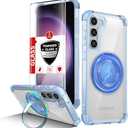 IYTRRYH for Samsung Galaxy S23 Plus Case Magnetic Compatible with MagSafe with 1 Screen Protector,for S23+Plus Phone Case with Kickstand Ring Military Grade Drop Heavy Duty Protection Shockproof Blue