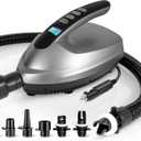 SereneLife Electric Paddle Board Pump  Portable 16 PSI Dual-Stage Air Compressor for Lightning-Fast Inflation, Auto-Off, LCD Display & 12V Car Connector  for SUPs, Boats & Inflatables