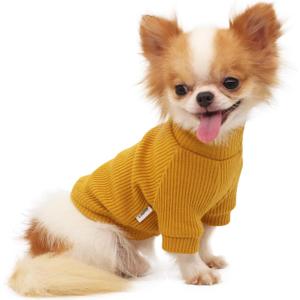 LOPHIPETS Small Dog Turtleneck Sweaters for Teacup Chihuahua Yorkie Puppy Cat Clothes-Yellow/S, Small for 2.2-4.5 lbs