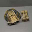 125PCS Green Plastic Plates - Green and Gold Disposable Plates - Fancy Vintage Plate with Gold Plastic Silverware Set for 25 Guests for Party Wedding Spring