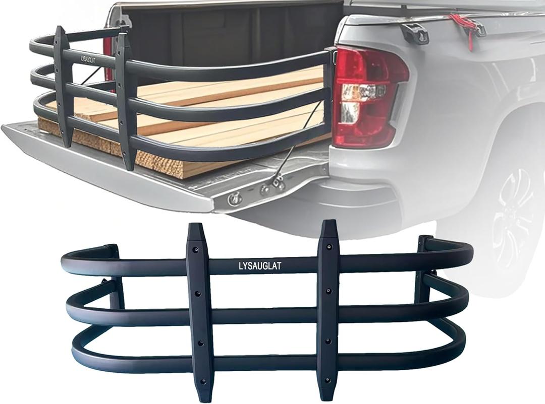 Ajustable Retractable Pickup Truck Bed Extender, Aluminum, Tailgate Space Extension, Drilling Needed, Fits For Toyota Tundra, Nissan Titan, Chevrolet Silverado, GMC Sierra, Dodge Ram, Ford F (54"-65")