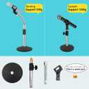 Eison Microphone Stand Desk Mic Stand Desktop Tabletop Microphone Stand with Gooseneck Mic Clip 5/8" Male to 3/8" Female Screw for Blue Yeti Snowball Christmas gift