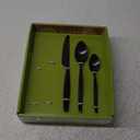 Matte Black Silverware Set, Bysta 18 -Piece Stainless Steel Flatware Cutlery Set for 4, Satin Finish, Dishwasher Safe, Nice Box Package