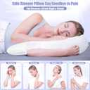 SAHEYER Side Sleeper Pillows for Adults, U Shaped Body Pillow for Pain Relief, Orthopedic Memory Foam Shoulder Pillow for Side,Stomach, Back, Arm with Removable Washable Cover (Upgraded Version),White, 25.59x 23.93x4.72/2.36 inch