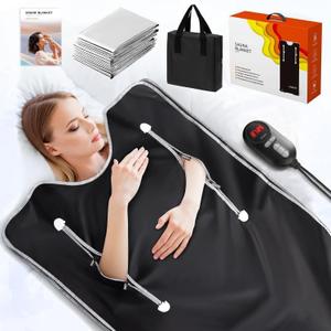 Infrared Sauna Blanket-Sauna Blanket for Home Use and SPA, Portable Design for Relaxation and Detoxification Highest 176, 20-60 Minutes Timer, 6 ft x 2.65 ft Space Black