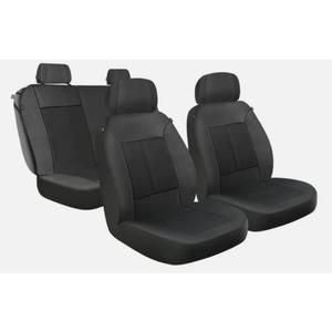 43645NWDI 3pc Seat Covers Padded Vegan Leather Peterson Front Rear Black