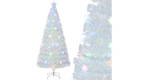 LED Snowflake Decor Pre-Lit Fiber Optic Christmas Tree - 180cm