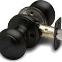 Copper Creek Colonial Passage Interior Door Knob  ANSI Grade-3 Certified, Modern Heavy Duty Handle, Easy Install and Reversible for Bedroom, Bathroom and Closets  Matte Black (1 Pack)