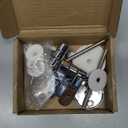 Toilet seat hinge replacement parts bathroom toilet seats hinges aluminum alloy adjustable toilet seat zinc alloy hinge bolts nuts washers zinc alloy screws 1 set (Silver and white)