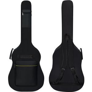 Acoustic Guitar Bag Thick Padding Waterproof Dual Adjustable Shoulder Strap Guitar Case Gig Bag Thickening Sponge Padding Fit 39-41 Inch Guitar (black)