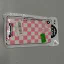 Skyseaco Compatible with iPhone 16 Pro Max Case Cute Checkerboard Checkered Pattern Design Soft Slim TPU Phone Case Shockproof Full Camera Protection for Women Girls - Hot Pink