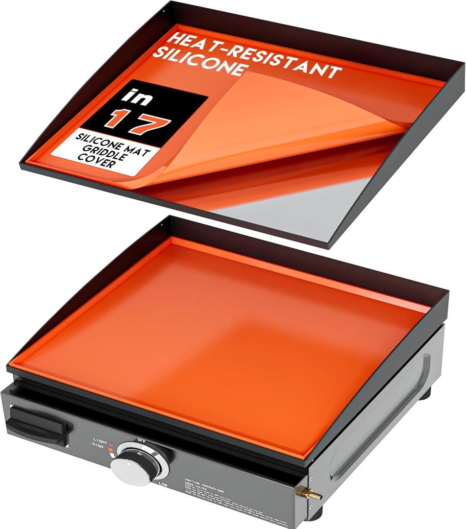 Silicone Griddle Mat for Blackstone Griddle 17 Inch - Food Grade Silicone Griddle Cover for Blackstone Flat Top Grill, 17" Thickened Buddy Mat Grilling Accessory for Black Stone Protection