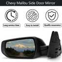 7-Pin Left Driver Side Door Mirror Fit For 2016-2022 Chevy Malibu LT Hybrid with Turn Signal Light & Heated, Replace# GM1320539, 84288101 | Black