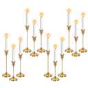 12pcs Gold Candle Holders, Candlestick Holders Taper Candle Holders for Pillar Candles Sticks Holder Decor Halloween Christmas Decorations Candle Candelabros para Centros de Mesa