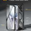 Miracase for iPhone 17 Case 6.3'', Full-Body Bumper Military Drop Protection Outdoor Phone case with Built-in Glass Screen &Camera Control,Easy Installation,No Gap,Compatible with MagSafe,Black