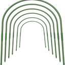 FOTMISHU 5Pcs Greenhouse Hoops, 23.6" x 25.6" Garden Hoops Rust-Free Grow Tunnel 4.9ft Long Steel with Plastic Coated Support Hoops Frame for Garden Fabric, Plant Support Garden Stakes