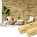 Art3d Natural Bamboo Wall Panel for Interior Wall Decor, Renewable Pole Wrap Wainscoting Paneling for Wall Ceiling Furniture Cabinet Office, 12 x 96 Inch, 2-Pack - Light Burned