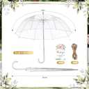 Dansydaisy Wedding Favors for Guests Umbrella Gifts Bulk 52 Inch Large Dome Rain Windproof Stick Umbrellas with Thank You Tags and Rope Guest Souvenirs for Wedding Party Bridal Favors