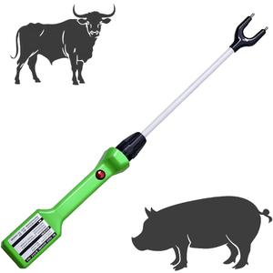 Rechargeable Cattle prod with LED Light, Cattle prod for self-Defense, Electric Cattle prod, 25.17 inches, Green