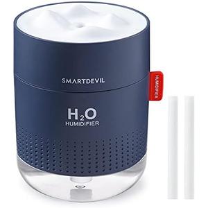 SmartDevil Small Humidifiers, 500ml Desk Humidifiers, Whisper-Quiet Operation, Night Light Function, Two Spray Modes, Auto Shut-Off for Bedroom, Babies Room, Office, Home (Dark Blue)