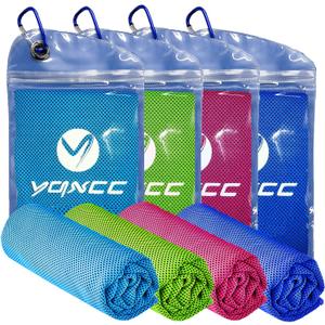 YQXCC Cooling Towels | 4 Pack 47"x12" | Ice Cool for Neck | Microfiber Soft Breathable Chilly | for Yoga, Sports, Golf, Gym, Camping, Running, Fitness, Workout & More Activities