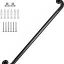 36 Inch Shower Grab Bar 1.25" Dia, Black Anti Slip Bathroom Grab Bar, 304 Stainless Steel Knurled Handicap Grab Bars, Safety Support Handrail, Assist Bath Shower Handle for Elderly Injury Senior