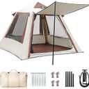 Inflatable Tents for Camping, Easy Setup Inflatable Tent with Canopy, Large Glamping Tent with Pump,Waterproof Oxford 4 Season Air Tent with Skylight Mesh Windows for 2/4/6/8/12 Person