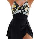 Blooming Jelly Womens Tummy Control Swimsuits 1 Piece Modest Bathing Suits Slimming 2026 Swim Dress (XL, Black Tropical)