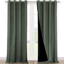 NICETOWN 100% Blackout Blinds, Set of 2, 46" x 96", Dark Mallard, Laundry Room Decor Window Treatment Curtains for Large Patio Sliding Door, Thermal Insulated Curtains for Bedroom