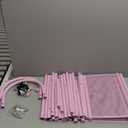 YASONIC 3 Tier Rolling Cart  Metal Utility Storage Cart with Wheels, Craft Cart Organizer with Hanging Cups, Hooks, Mesh Basket for Bedside Kitchen Office Art, Pink