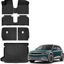 Auxko All Weather Floor Mats Cargo Mat with Backrest Mat for Hyundai Ioniq 5 Limited Movable Center Console 2022-2024 TPE Liners Accessories Guard Odorless Anti-Slip Floor Liners & Trunk Liner