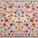 Spring Flowers Dish Drying Mat - Summer Pink Floral Washable Decorative Drying Pad for Women Home Kitchen Decor (24" x 18")