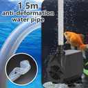 SongLong 500GPH(1900L/H) 10ft Power Cord Submersible Pump,Over Heating Protection Water Pump with 6.65ft Lift for Fountains, Ponds, Aquariums & Hydroponics.