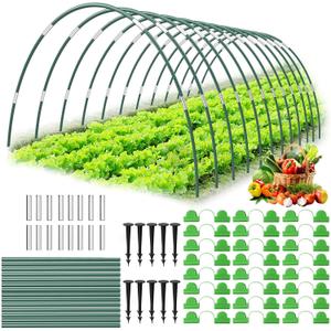 60Pcs Garden Hoops for Raised Beds,12 Sets of 7FT Greenhouse Hoops Grow Tunnel, Rust-Free Fiberglass Support Hoops Frame for Netting Shade Cloth Cover, DIY Plant Support Garden Stakes