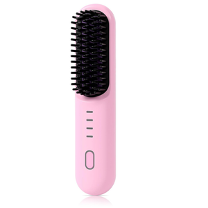 Heart Combing Upgraded Cordless Straightening Brush, Pink