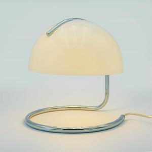 Lotus Atelier Chrome Bauhaus Light | Retro Mushroom Table Lamp for Room Aesthetic Modern Lighting for Bedroom | Mid Century Modern | Cool Retro Living Room Decor & Bedroom Decor (10.5" H x 9.5" W)