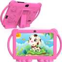 Kids Tablet 7 inch Android 12, 4GB RAM 32GB ROM, 512GB Expandsion, with Parental Control, WiFi, Bluetooth, Dual Camera with Silicone Case, 1PCS(Pink)