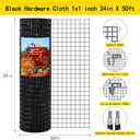 Thinkahead Black Hardware Cloth 1 inch 24x50 ft PVC Coated Wire Mesh Roll