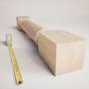 Ekena Millwork COL05X05X35TRRW Traditional Cabinet Column (Top Block: 6", Bottom Block: 7"), 5"W x 5"D x 35 1/2"H, Rubberwood