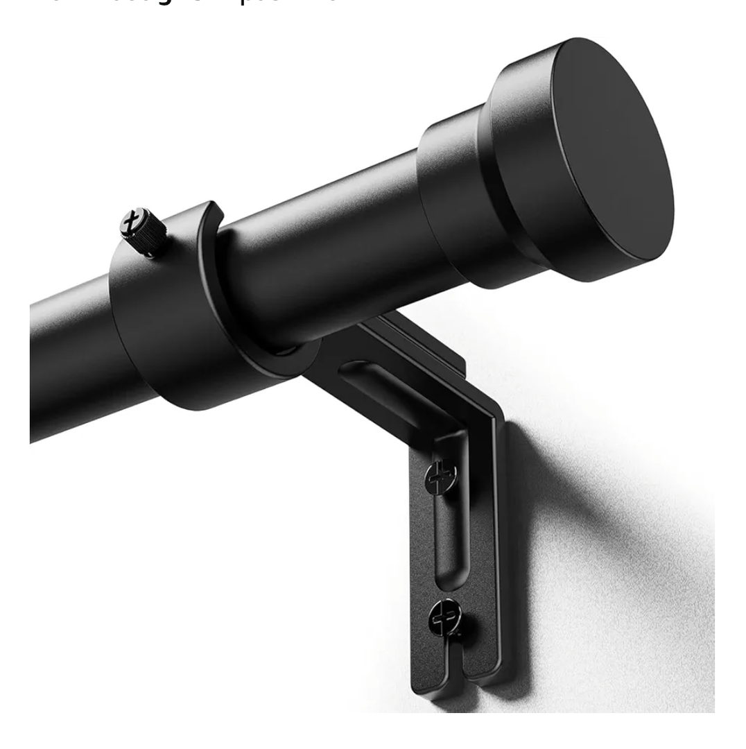 YaFex Curtain Rods 32-144 Inch, Heavy Duty 1 Inch Adjustable Curtain Rod for Windows, Black Extra Long Window Treatment Rods, Modern Design, Easy Installation