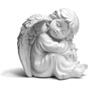 Praying Angels Figurine, Garden Angel Statues, Waterproof Kneeling Angel Sculpture, Outdoor Decor Ornament for Patio Lawn Yard Porch Decorations, Angel Right