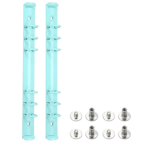 PATIKIL A5 6-Hole Ring Binder Mechanisms, 2 Set Binder Spines Replacement for Office Planners Documents Recipes Organization Storage, Blue