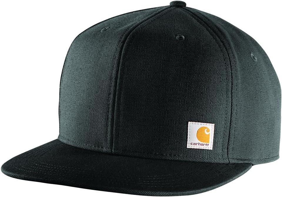 Carhartt Men's 106665 Firm Duck Flat Brim Cap (Black) 
One Size