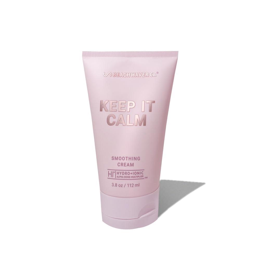 Beachwaver Keep It Calm Smoothing Cream - Full Size (3.8 Oz) | Styling Cream for Smooth, Sleek Hair | Anti-Frizz Flyaway Tamer w/HiX Vegan Bond Multipliers | Polynesian Pink Sugar Beachwaver Keep It Calm Smoothing Cream - Full Size (3.8 Oz) | Styling Cream for Smooth, Sleek Hair | Anti-Frizz Flyaway Tamer w/HiX Vegan Bond Multipliers | Polynesian Pink Sugar