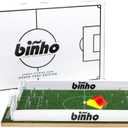 Binho Board Classic Board Game Green Turf - 2-Player Fast-Paced Finger Flicker Pinball Family Board Games - Portable Tabletop Sports Game Set for Any Occasion