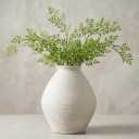 Large White Distressed Ceramic Vase, Rustic Ribbed Textured Floor Vase for Living Room Decor, Handmade Modern Farmhouse Vase for Pampas Grass (Cool-White)
