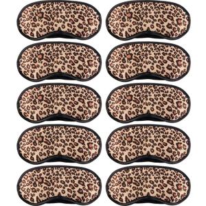 10 Pack Sleep Mask, Leopard Eye Masks Shade Cover for Sleeping, Shift Work, Naps, Travel Pouch Night Blindfold Airplane Relaxing Eyeshade Cover with Nose Pad for Men Women