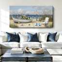 amatop Seaside Wall Art Coastal Landscape Print For Living Room 48X24 In